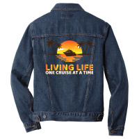 Living Life One Cruise At A Time Funny Cruise Ship T Shirt Men Denim Jacket | Artistshot