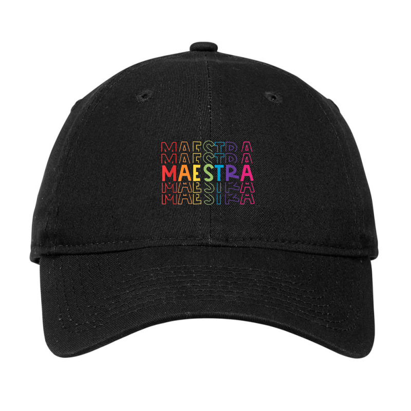 Maestra Spanish Bilingual Teacher Rainbow Back To School Adjustable Cap by MadisonDesign | Artistshot