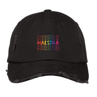 Maestra Spanish Bilingual Teacher Rainbow Back To School Vintage Cap | Artistshot