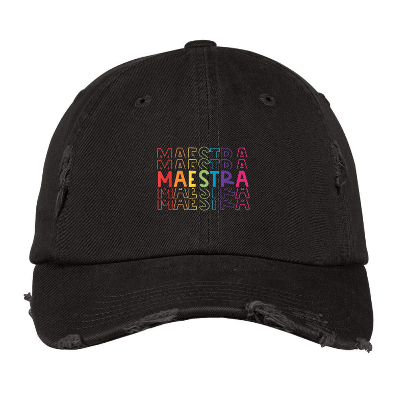 Maestra Spanish Bilingual Teacher Rainbow Back To School Vintage Cap by MadisonDesign | Artistshot