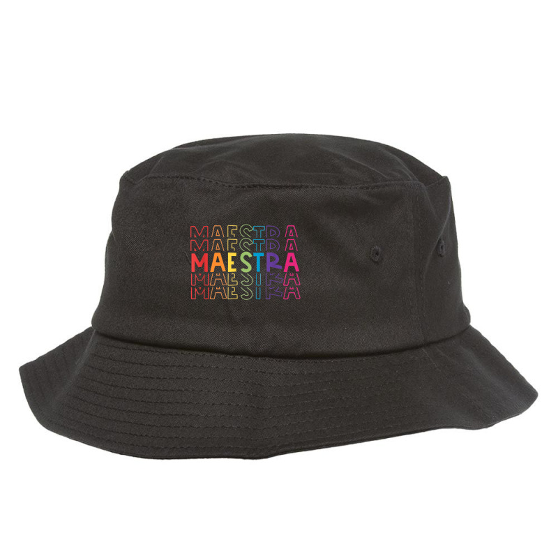 Maestra Spanish Bilingual Teacher Rainbow Back To School Bucket Hat by MadisonDesign | Artistshot