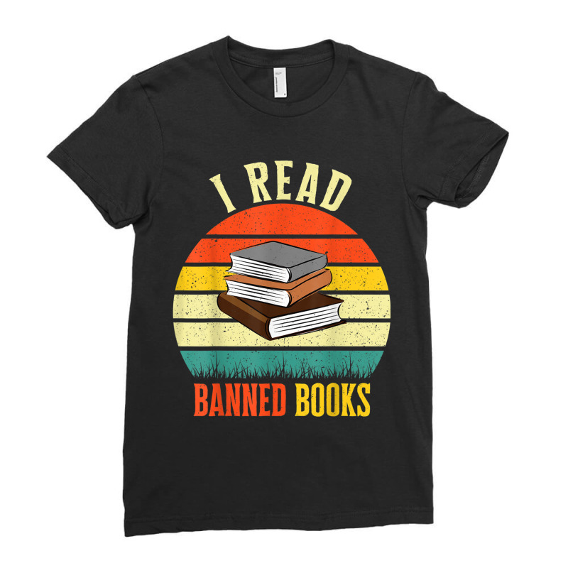 I Read Banned Books  Bookmark Funny Readers Reading Ladies Fitted T-Shirt by BraylonDesign | Artistshot