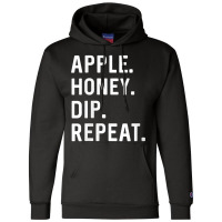 Womens Rosh Hashanah Shirt Apple Honey Dip Repeat Jewish New Year V Ne Champion Hoodie | Artistshot