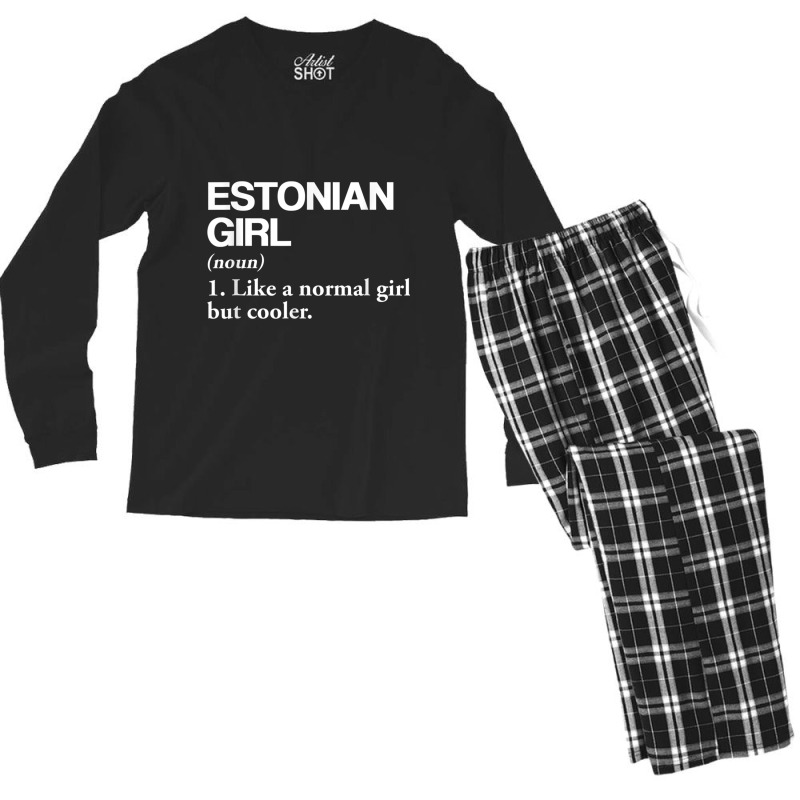 Estonian Girl Definition Estonia Flag Country Language Funny Men Men's Long Sleeve Pajama Set | Artistshot