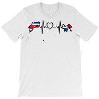 Costa Rica Panama Flag Costa Rican Panamanian Heartbeat T Shirt T-shirt | Artistshot