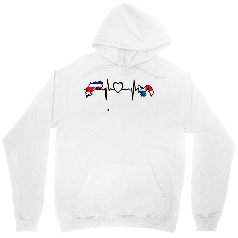 Costa Rica Panama Flag Costa Rican Panamanian Heartbeat T Shirt Unisex Hoodie by pilusoekyokeln | Artistshot