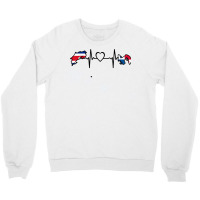 Costa Rica Panama Flag Costa Rican Panamanian Heartbeat T Shirt Crewneck Sweatshirt | Artistshot