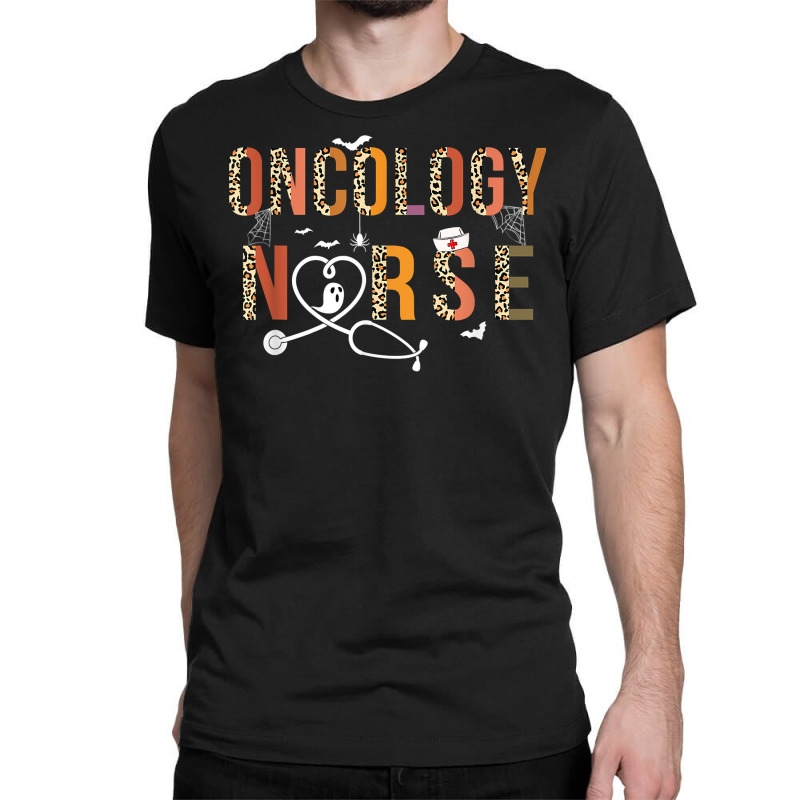 Boho Leopard Oncology Nurse Stethoscope Spooky Halloween T Shirt Classic T-shirt by woestebjparmal | Artistshot