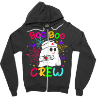 Restro Boo Boo Crew Design Halloween Ghost Nurse Costume T Shirt Zipper Hoodie | Artistshot