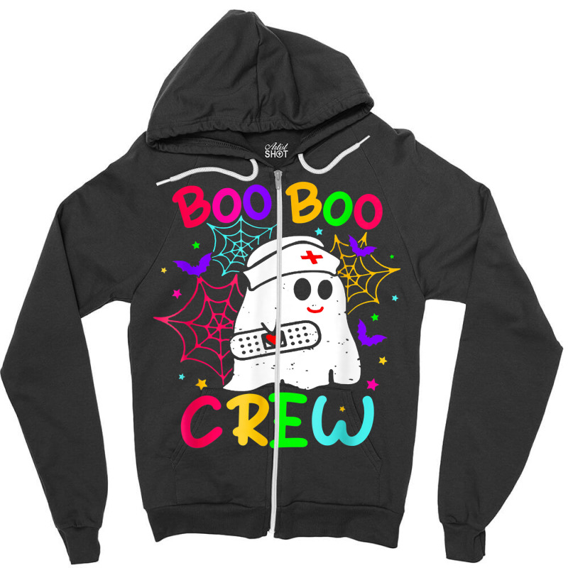 Restro Boo Boo Crew Design Halloween Ghost Nurse Costume T Shirt Zipper Hoodie | Artistshot