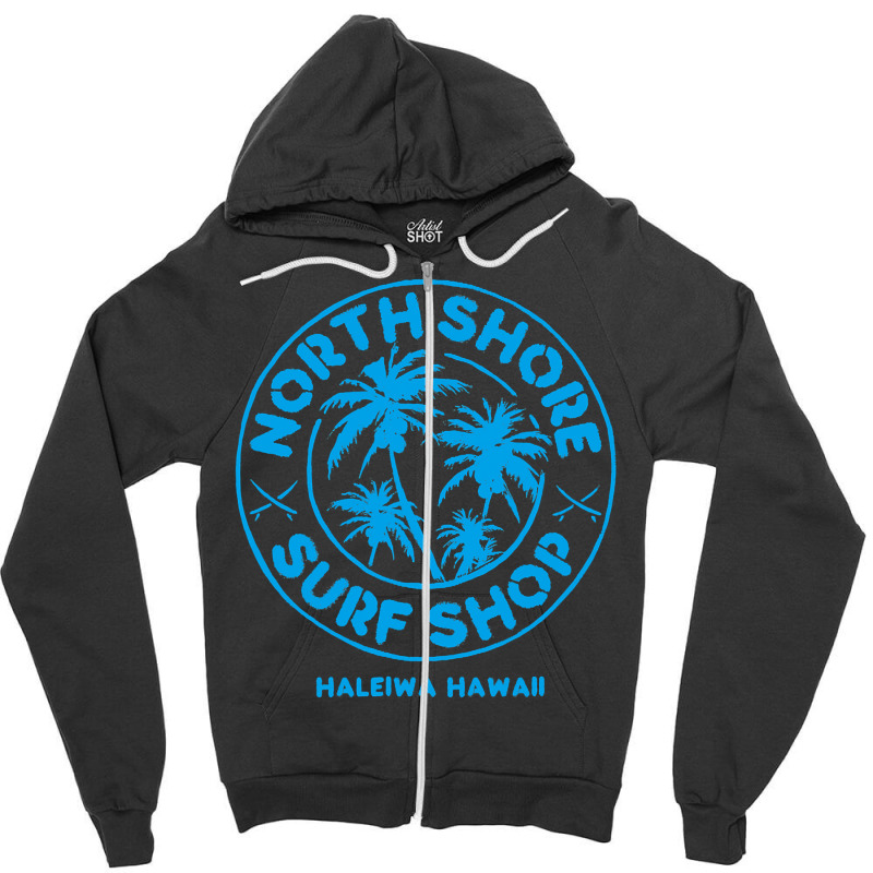 North Shore Surf Shop Retro Zipper Hoodie | Artistshot