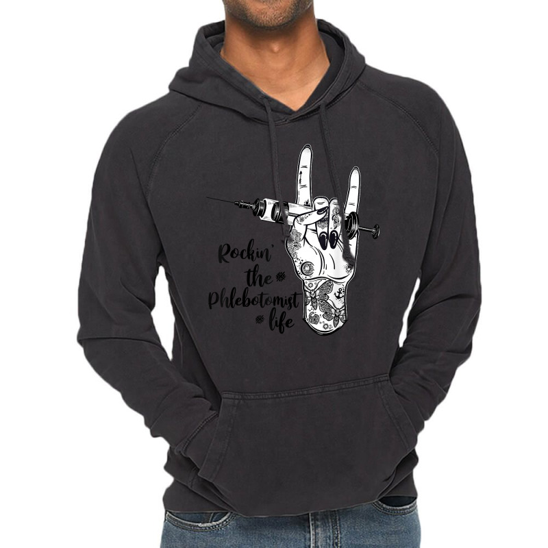 Rockin' The Phlebotomist Life Henna Hand With Syringe Gifts T Shirt Vintage Hoodie | Artistshot