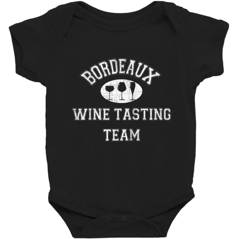 Bordeaux Wine Tasting Team   Vintage French Wine Region Raglan Basebal Baby Bodysuit | Artistshot