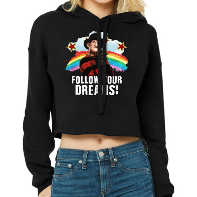 Follow Your Dreams For Dark Cropped Hoodie Designed By Sengul