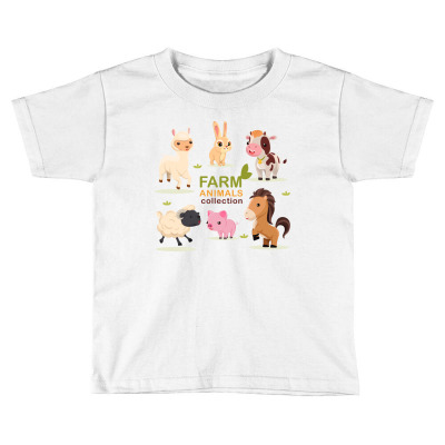 Farm Animals Cartoon T Shirt Toddler T-shirt Designed By Tudtoojung