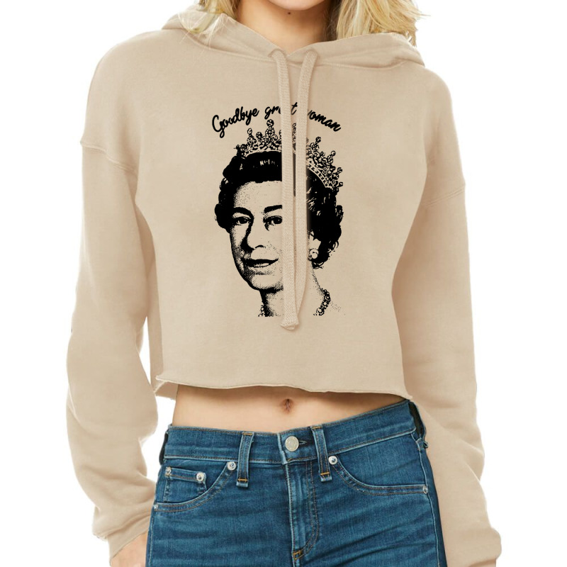 Goodbye Great Woman Elizabeth Ii Cropped Hoodie | Artistshot