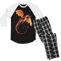 Fire Dragon Men's 3/4 Sleeve Pajama Set | Artistshot