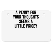 A Penny For Your Thoughts Seems A Little Pricey Long Sleeve T Shirt Atv License Plate | Artistshot