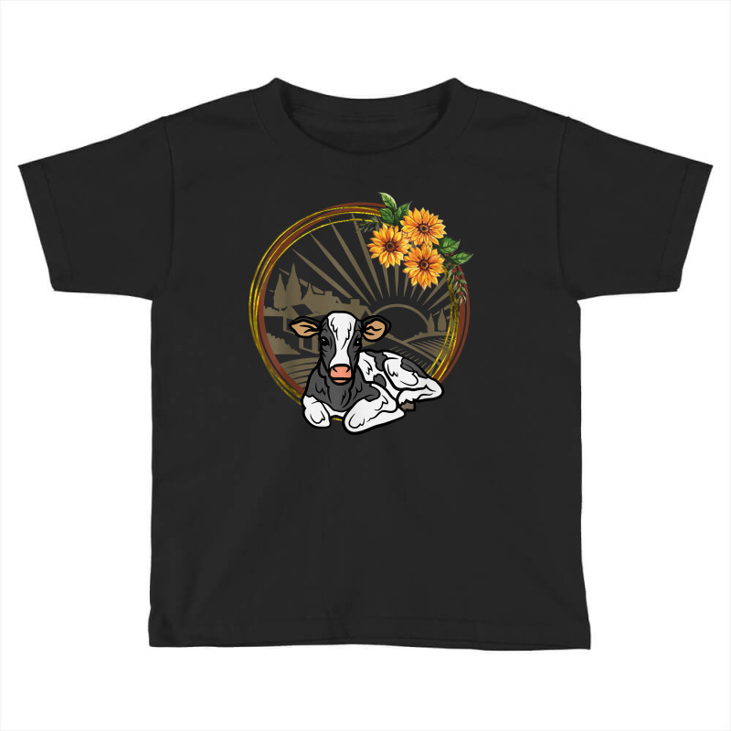 Holstein Dairy Calf And Sunflowers T Shirt Toddler T-shirt | Artistshot