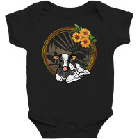 Holstein Dairy Calf And Sunflowers T Shirt Baby Bodysuit | Artistshot