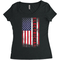 Patriotic Electrician Usa Flag Electronics Engineers T Shirt Women's Triblend Scoop T-shirt | Artistshot