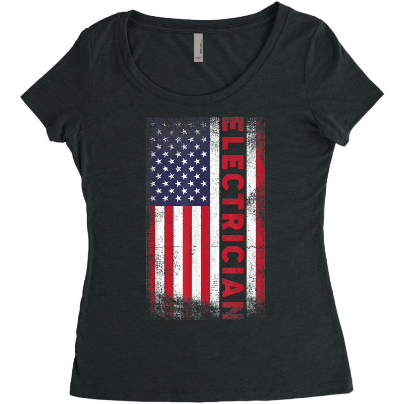 Patriotic Electrician Usa Flag Electronics Engineers T Shirt Women's Triblend Scoop T-shirt by esquezdmonene | Artistshot