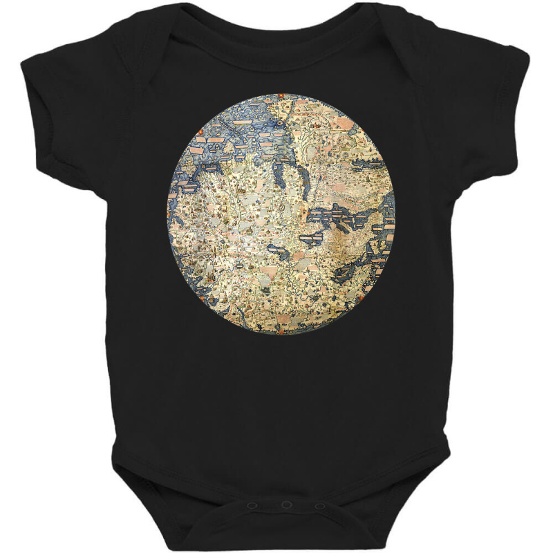 Fra Mauro World Map 1450 T Shirt Globe Cartography Baby Bodysuit | Artistshot