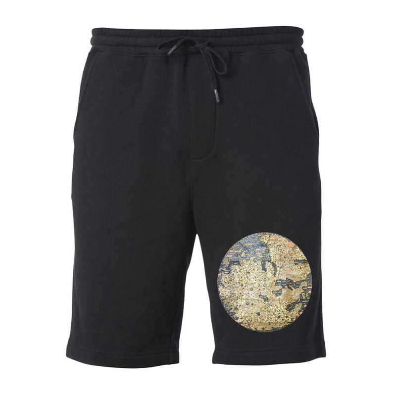 Fra Mauro World Map 1450 T Shirt Globe Cartography Fleece Short | Artistshot