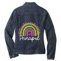 Principal Rainbow Appreciation School Principal Ladies Denim Jacket | Artistshot