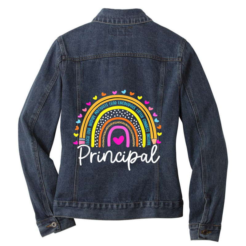 Principal Rainbow Appreciation School Principal Ladies Denim Jacket by MadisonDesign | Artistshot