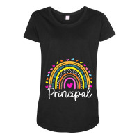 Principal Rainbow Appreciation School Principal Maternity Scoop Neck T-shirt | Artistshot