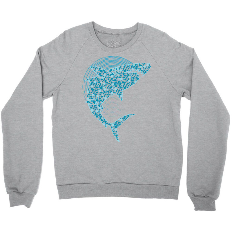 Dot Day T  Shirt Blue Polka Dot Shark September 15th International Dot Crewneck Sweatshirt | Artistshot