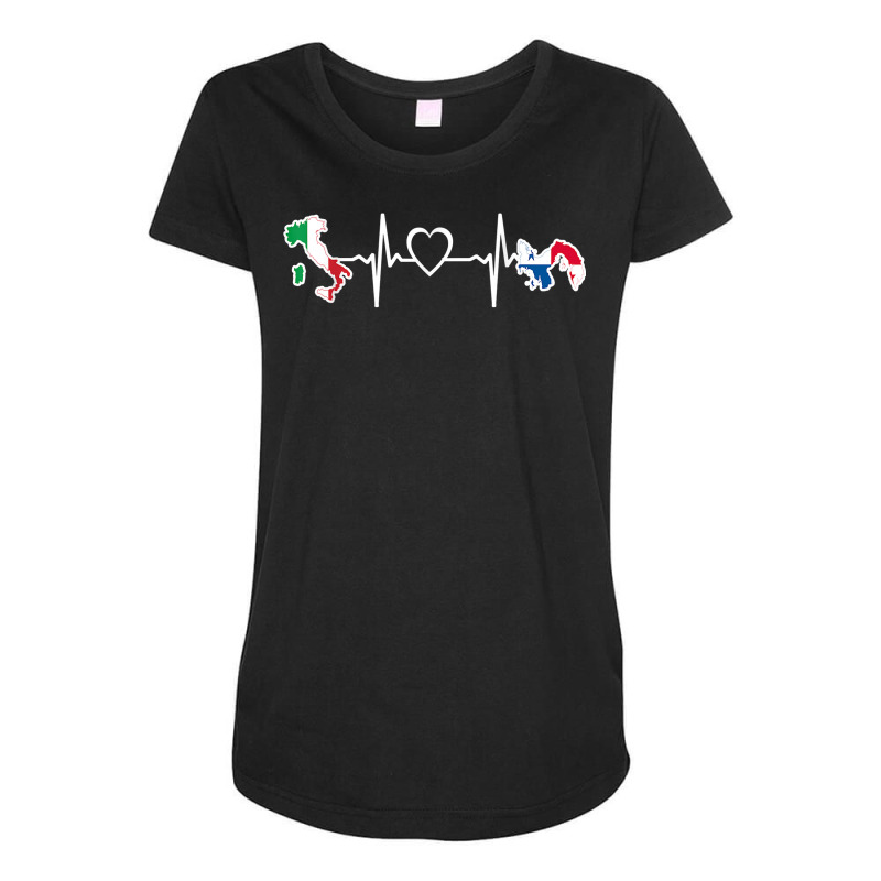 Italy Panama Flag Italian Panamanian Heartbeat T Shirt Maternity Scoop Neck T-shirt by dubrayhecallezhd | Artistshot