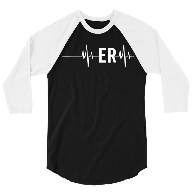 Emergency Medicine Physician Nurse Gift Er Heartbeat 3/4 Sleeve Shirt | Artistshot