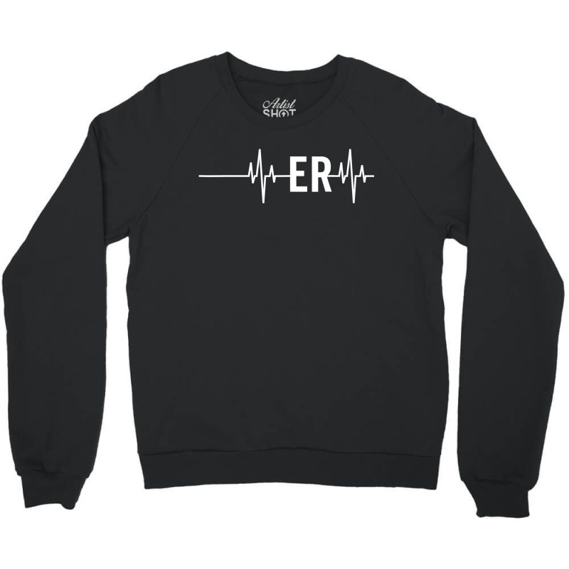 Emergency Medicine Physician Nurse Gift Er Heartbeat Crewneck Sweatshirt | Artistshot