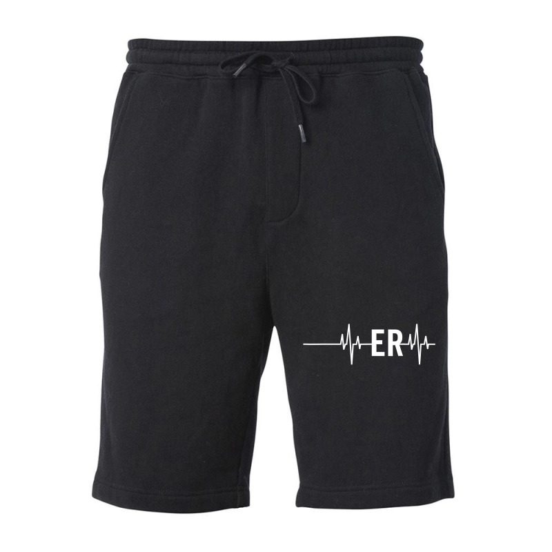 Emergency Medicine Physician Nurse Gift Er Heartbeat Fleece Short | Artistshot