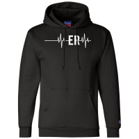 Emergency Medicine Physician Nurse Gift Er Heartbeat Champion Hoodie | Artistshot