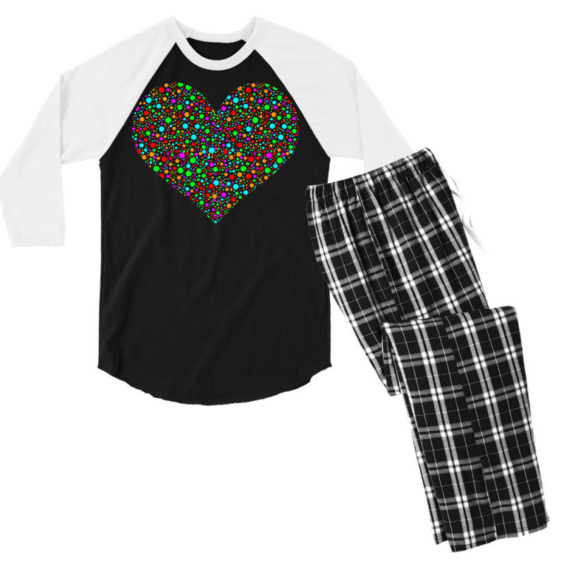 Dot Day T  Shirt Polka Dot Heart September 15th International Dot Day Men's 3/4 Sleeve Pajama Set | Artistshot