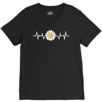 Daisy T  Shirt Flower Daisy Heartbeat T  Shirt V-neck Tee | Artistshot