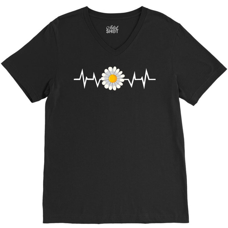 Daisy T  Shirt Flower Daisy Heartbeat T  Shirt V-neck Tee | Artistshot