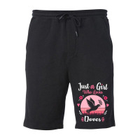 Doves T  Shirt Just A Girl Who Loves Doves Pink Retro Vintage Gift Ide Fleece Short | Artistshot