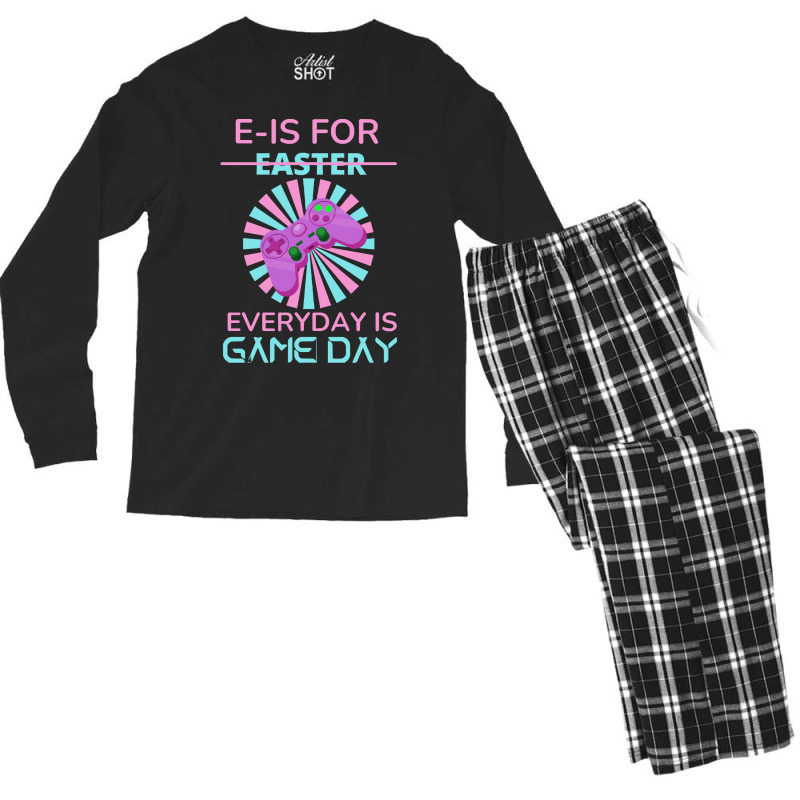 E Is For Easter Everyday Is Game Day T  Shirt E Is For Easter Everyday Men's Long Sleeve Pajama Set | Artistshot