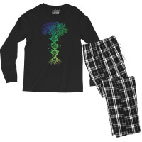 Dna Tree T  Shirt D N A Tree Of Life Genetics Colorful Biology Science Men's Long Sleeve Pajama Set | Artistshot