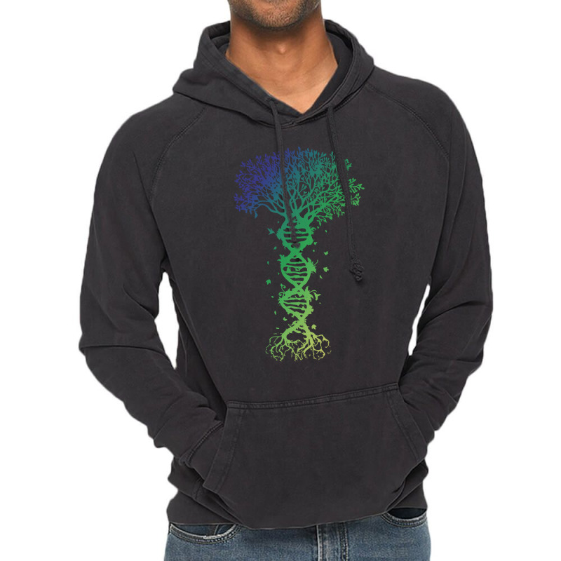 Dna Tree T  Shirt D N A Tree Of Life Genetics Colorful Biology Science Vintage Hoodie by singvex | Artistshot