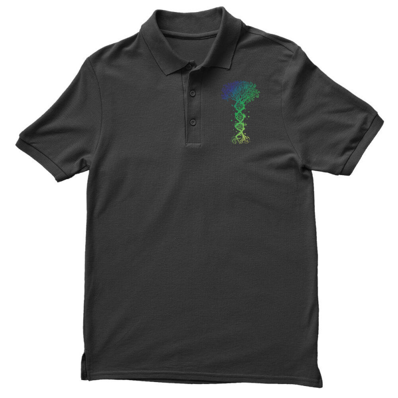 Dna Tree T  Shirt D N A Tree Of Life Genetics Colorful Biology Science Men's Polo Shirt by singvex | Artistshot