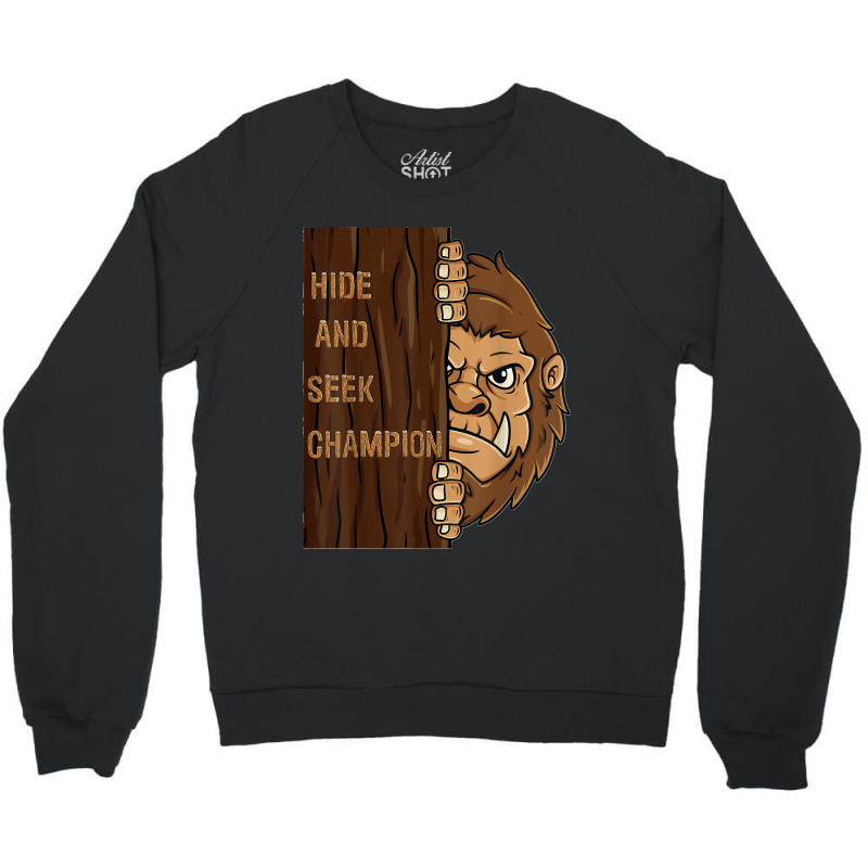 Bigfoot Hide And Seek Champion Funny Sasquatch Forest Crewneck Sweatshirt by PamelaJeanBrink | Artistshot