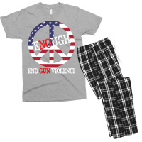 End Gun Violence T  Shirt Enough Peace Sign U S Flag End Gun Violence Men's T-shirt Pajama Set | Artistshot