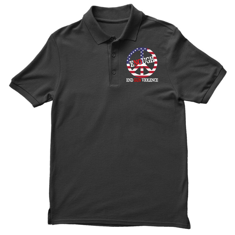 End Gun Violence T  Shirt Enough Peace Sign U S Flag End Gun Violence Men's Polo Shirt | Artistshot