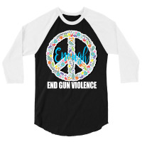 End Gun Violence T  Shirt Peace Sign End Gun Violence Protect Our Kids 3/4 Sleeve Shirt | Artistshot