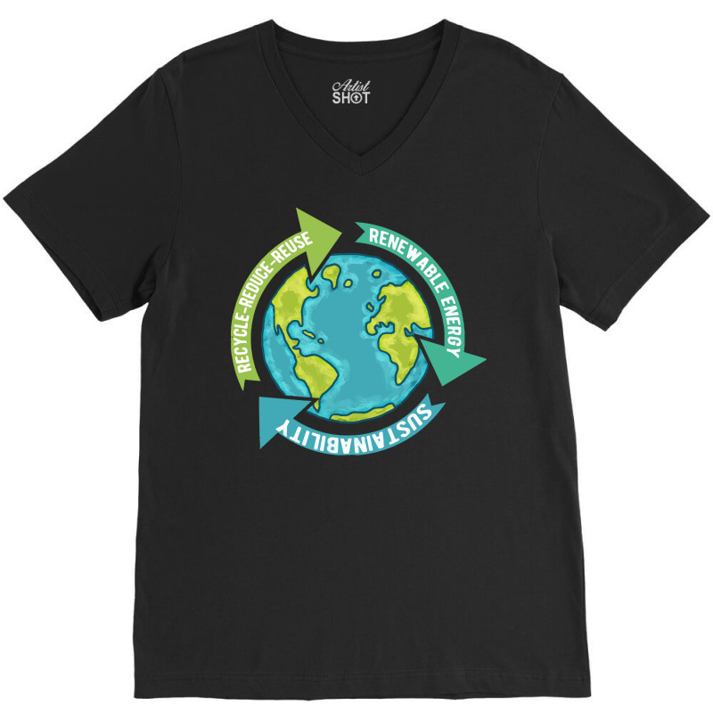 Environmental T  Shirt Earth Sustainability T  Shirt V-neck Tee | Artistshot